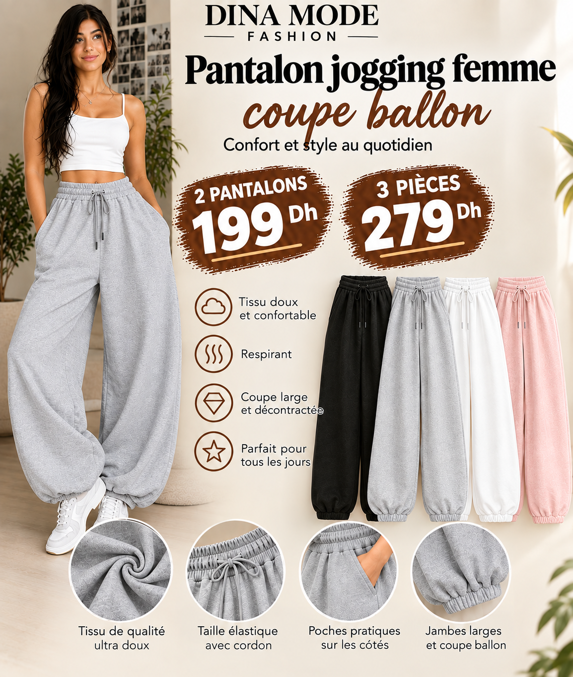 Pantalon jogging coupe ballon